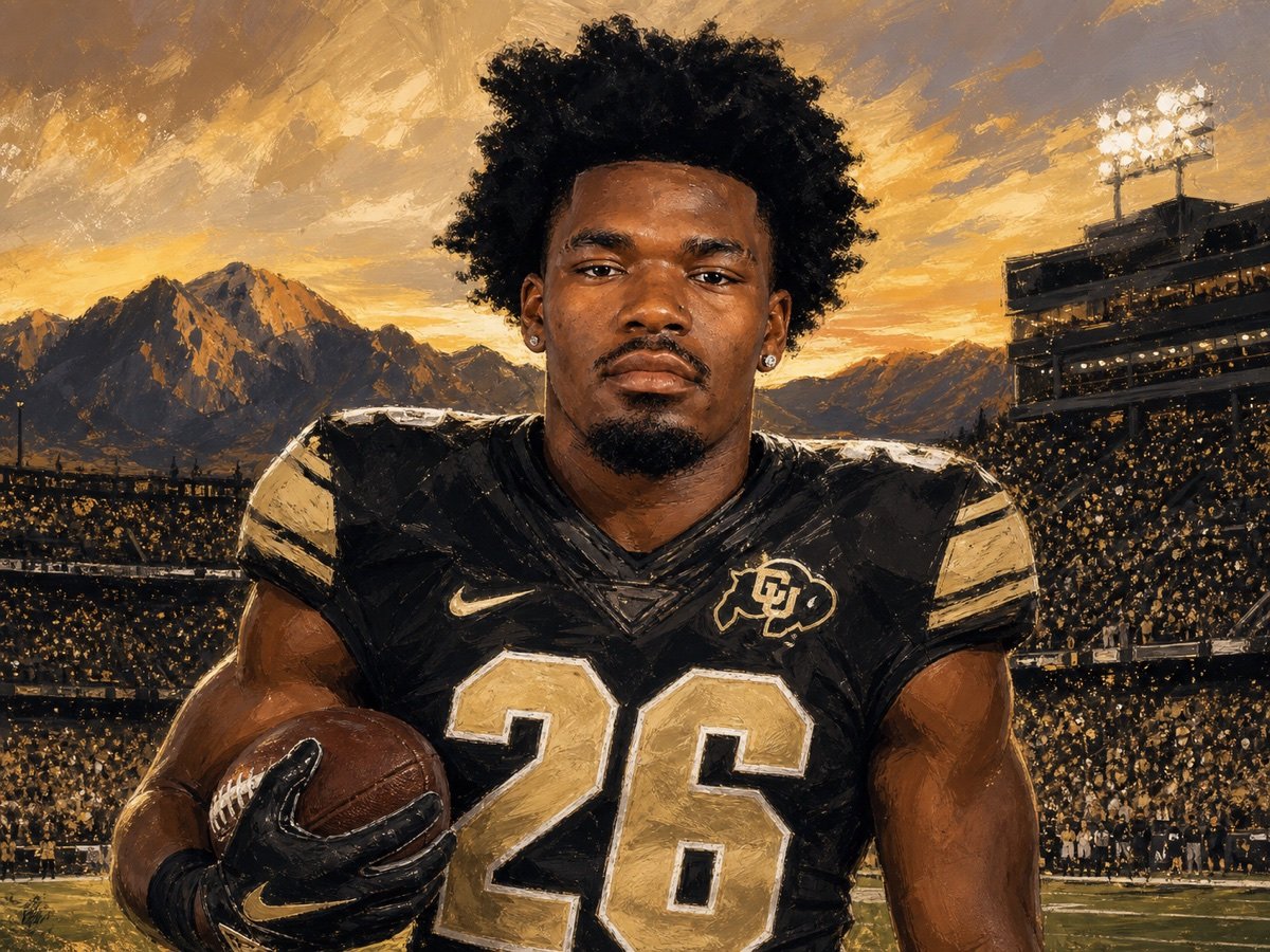 Editorial illustration of Damian Henderson II, Colorado No. 26