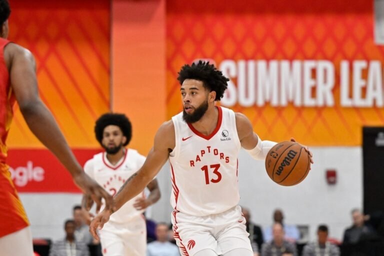 Seth Lundy plays for Toronto against Houston at NBA Summer League on July 11, 2026.
