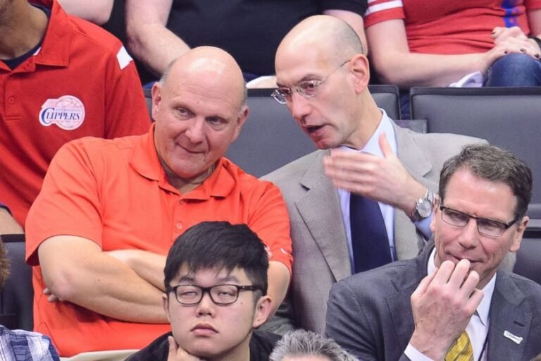 Steve Ballmer and Adam Silver having a conversation