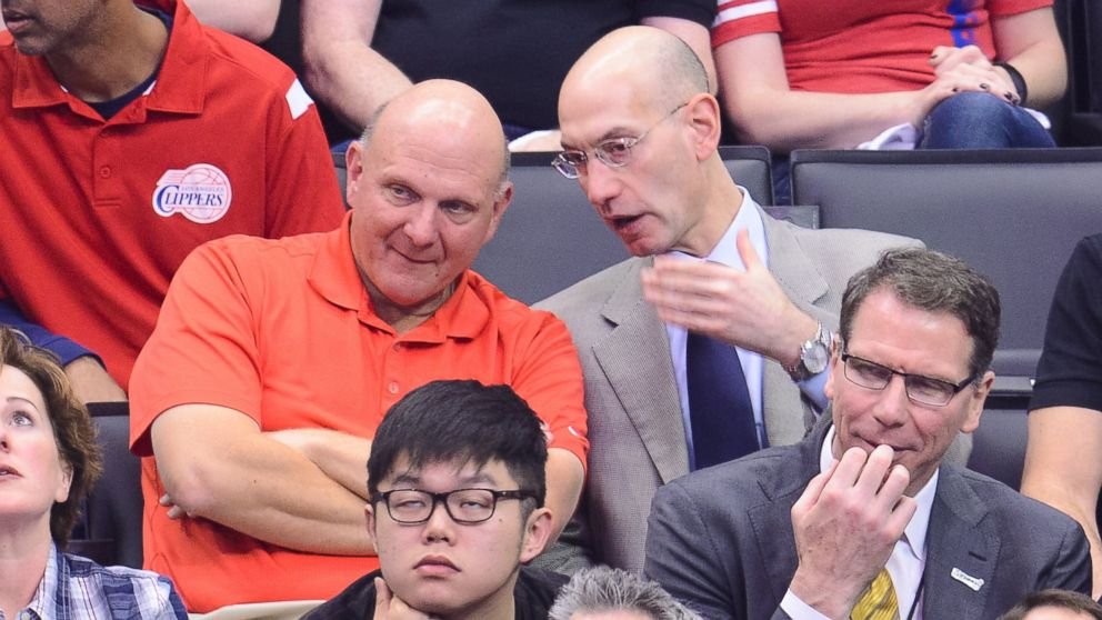 Steve Ballmer and Adam Silver having a conversation