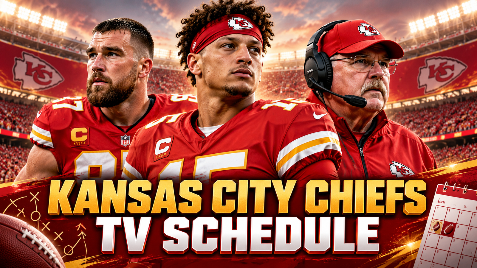 Kansas City Chiefs TV schedule with Travis Kelce, Patrick Mahomes and Andy Reid