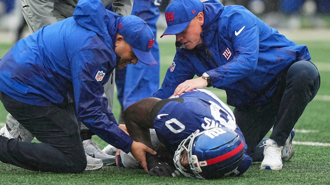 File photo: Giants pass rusher Brian Burns. Published with NFL.com’s September 28, 2026 injury report; capture date not supplied.