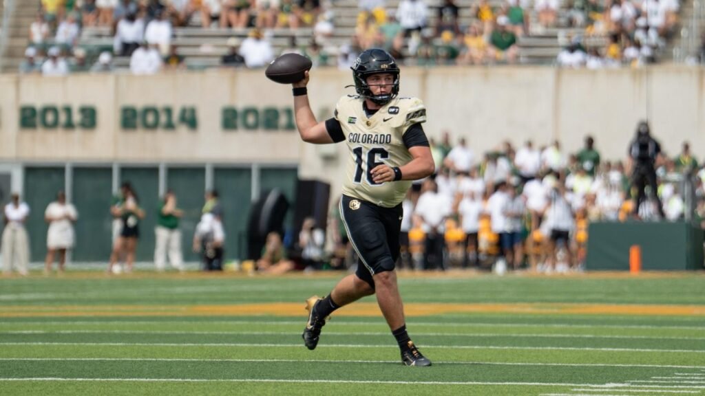 Colorado football in action against Baylor in Waco