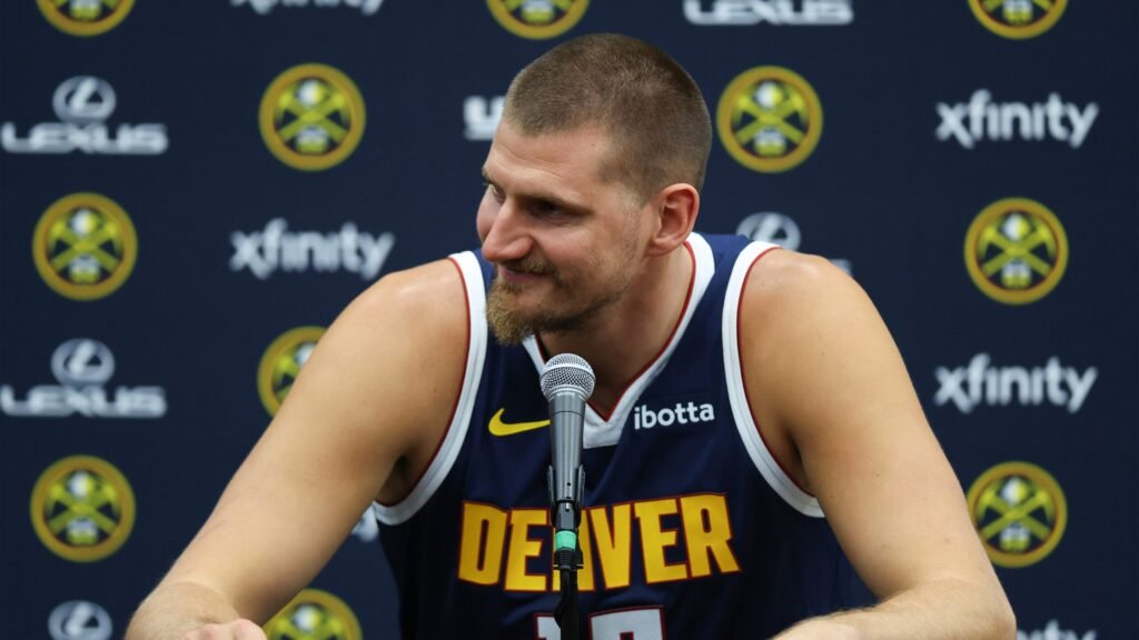Nikola Jokić at Denver Nuggets media day on September 28, 2026