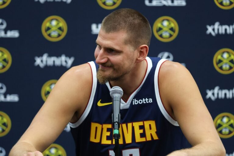 Nikola Jokić at Denver Nuggets media day on September 28, 2026