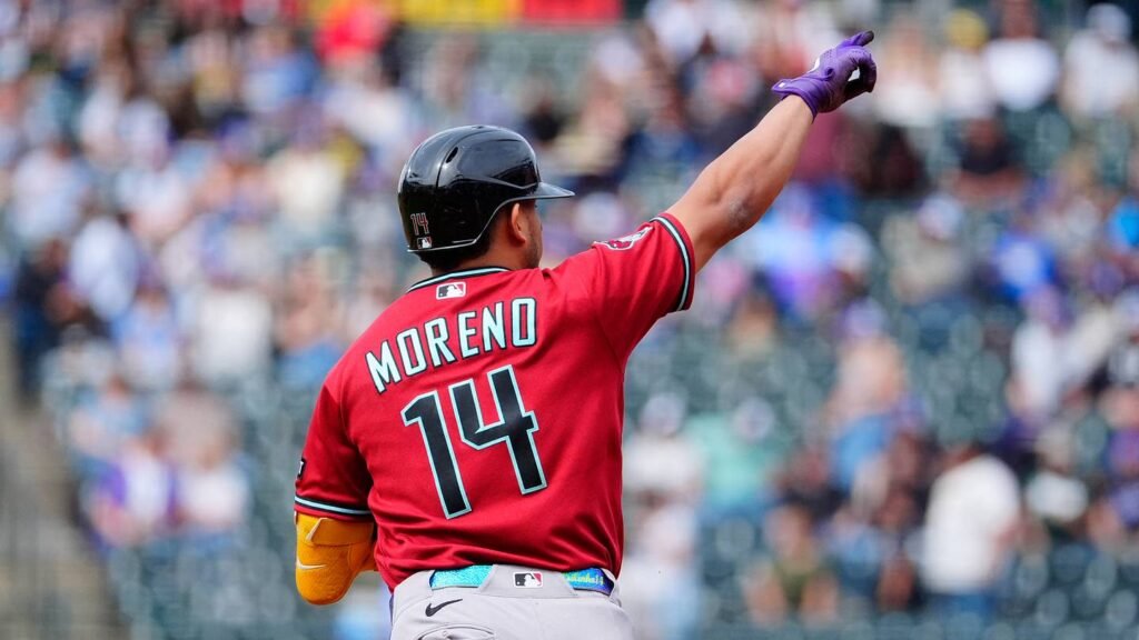 File photo: Gabriel Moreno celebrates a three-run home run at Coors Field on September 24, 2026.