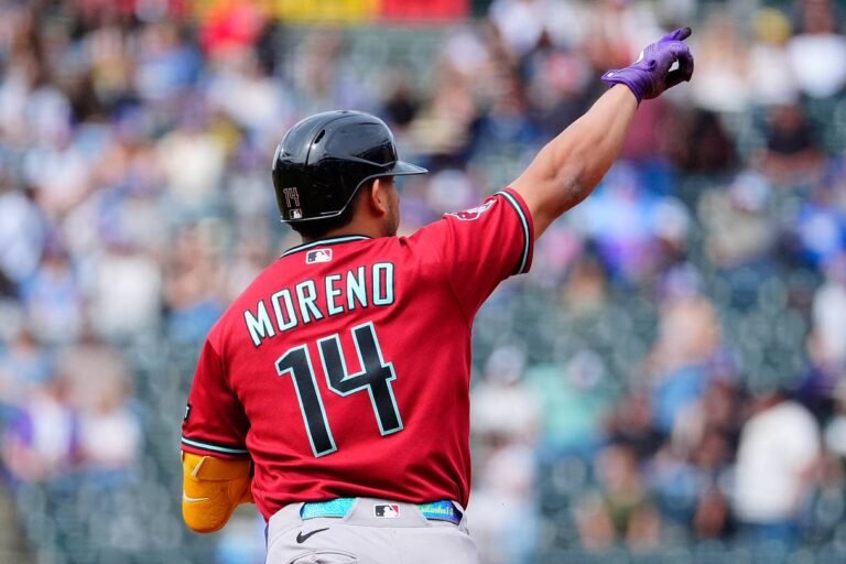 File photo: Gabriel Moreno celebrates a three-run home run at Coors Field on September 24, 2026.