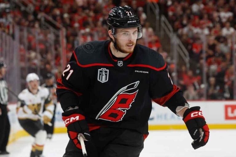 File photo: Carolina defenceman Alexander Nikishin. Published in Sportsnet’s September 16, 2026 report; capture date not supplied.