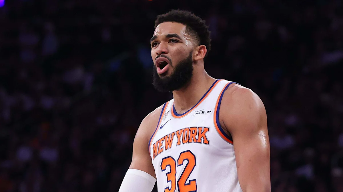 Karl-Anthony Towns during the NBA Finals.