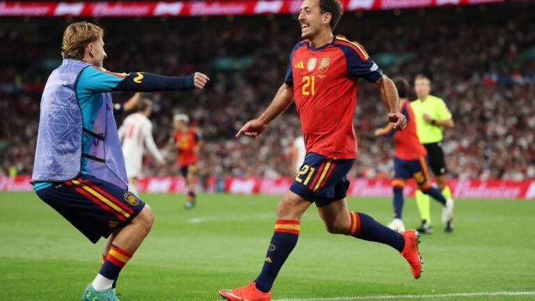 Spain players during the Nations League match against England at Wembley on September 26, 2026.