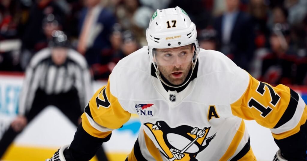 Bryan Rust during a game in Raleigh, North Carolina, on March 10, 2026.