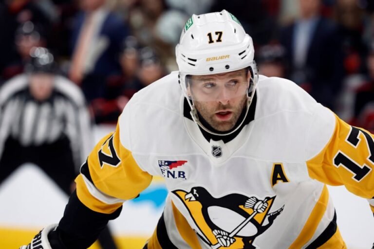 Bryan Rust during a game in Raleigh, North Carolina, on March 10, 2026.