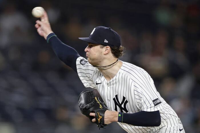Cam Schlittler pitches against Tampa Bay at Yankee Stadium on September 24, 2026.