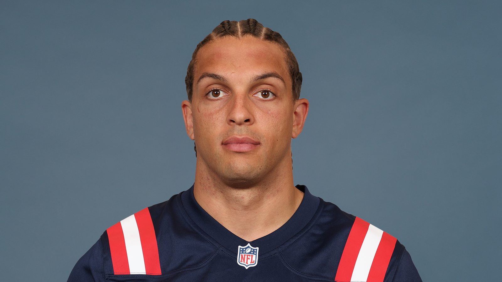 Mack Hollins in a New England Patriots roster portrait.