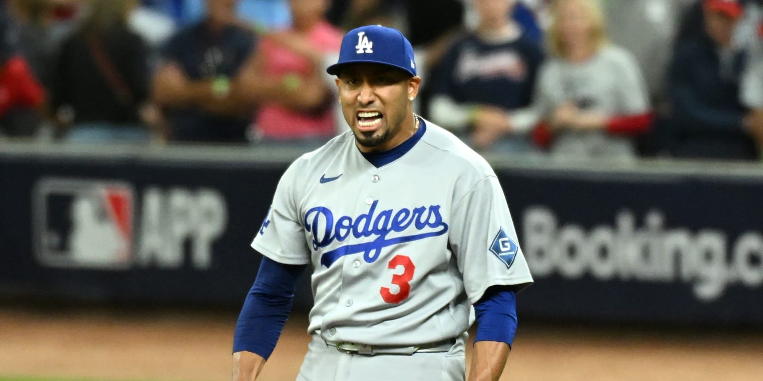 Edwin Díaz wearing a Dodgers jersey on the field.
