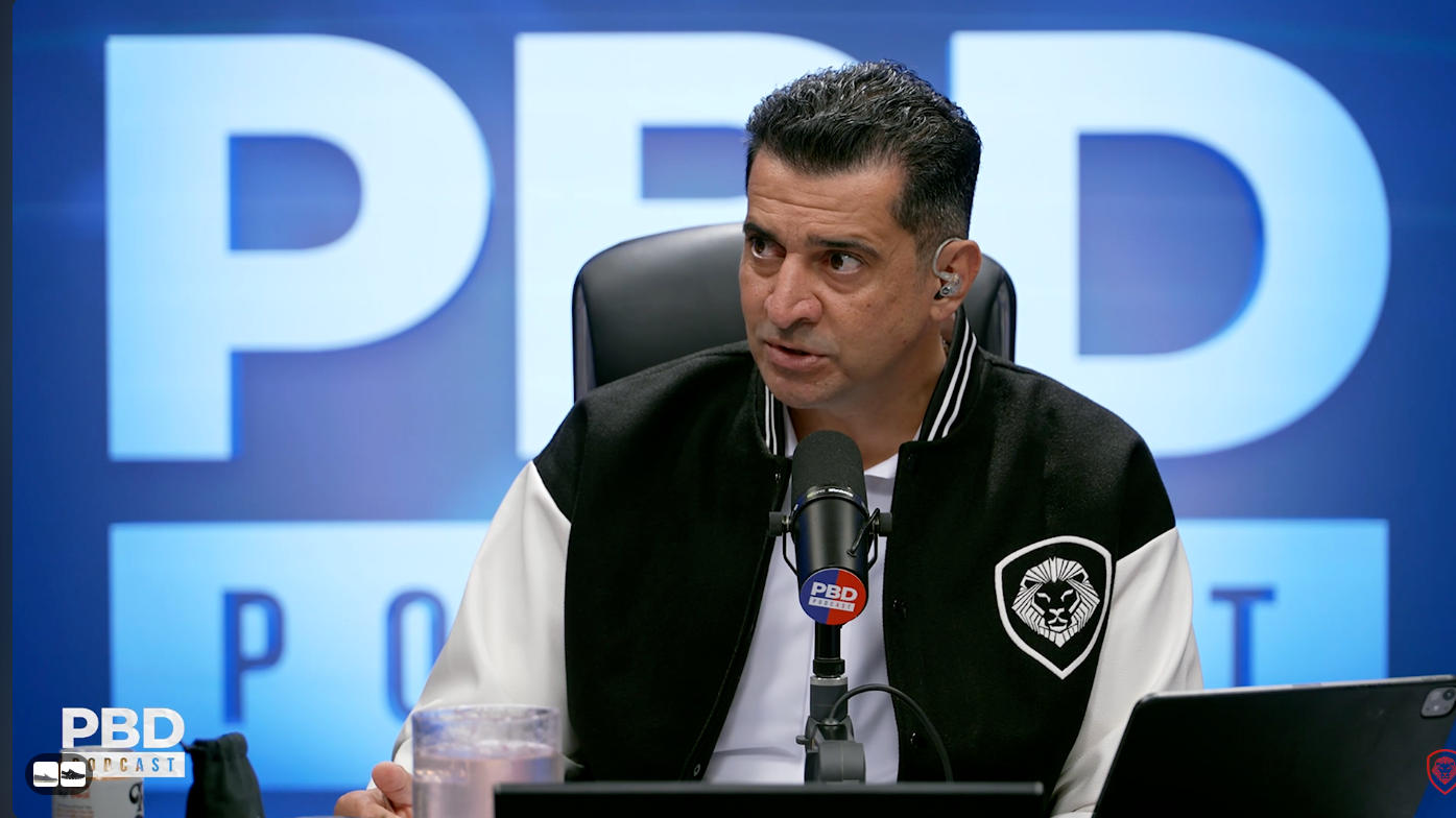 Patrick Bet-David at the PBD Podcast microphone during the Nike discussion.