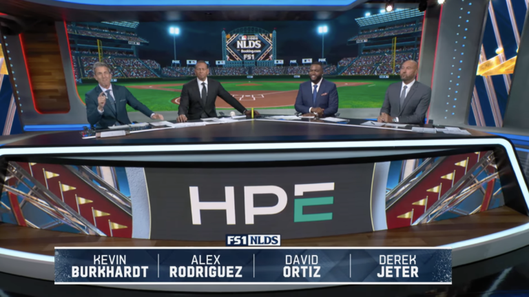 MLB on FOX crew with Alex Rodriguez, David Ortiz, and Derek Jeter
