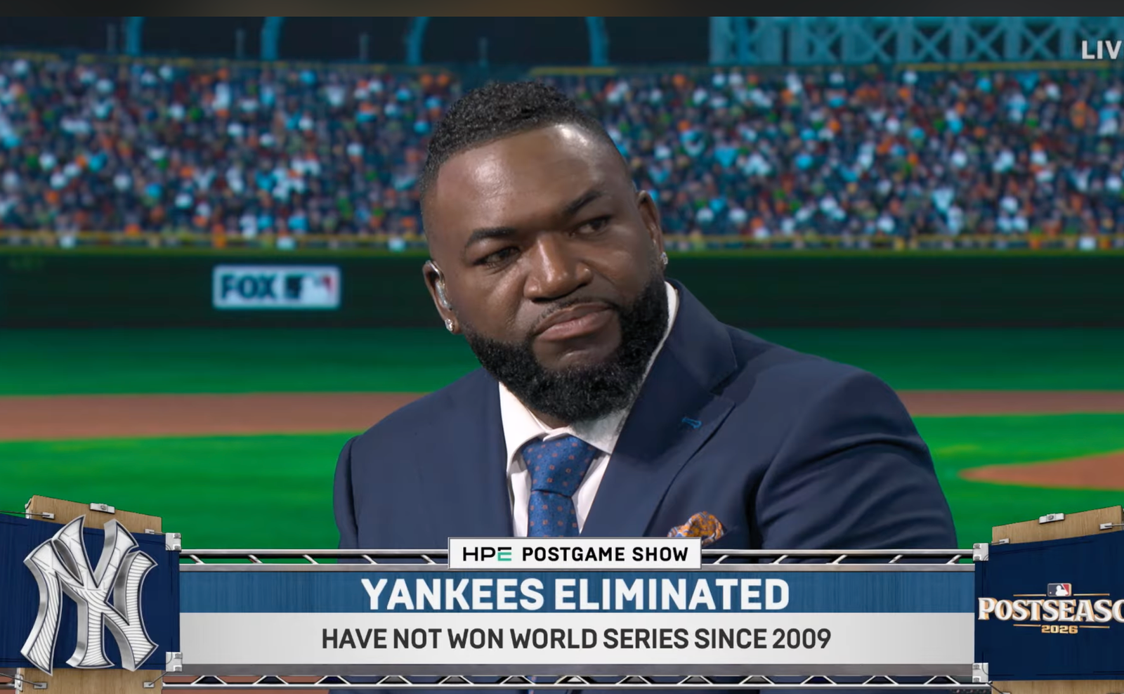 David Ortiz discussing Yankees clubhouse culture on FOX's postgame show