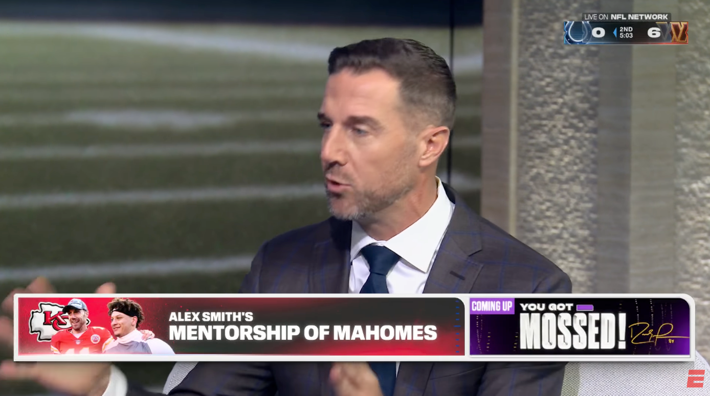 Alex Smith discusses his mentorship of Patrick Mahomes on ESPN’s NFL Countdown.