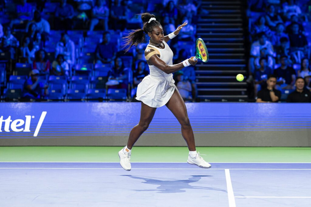 Alycia Parks strikes the ball during a match on September 22, 2026.