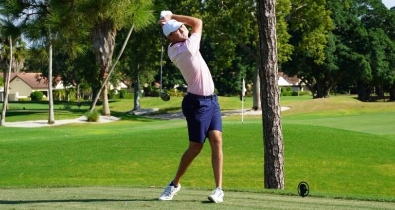 Austin Lemieux follows through on a golf shot in a photograph published with the Minor League Golf Tour’s September 24, 2026 report.