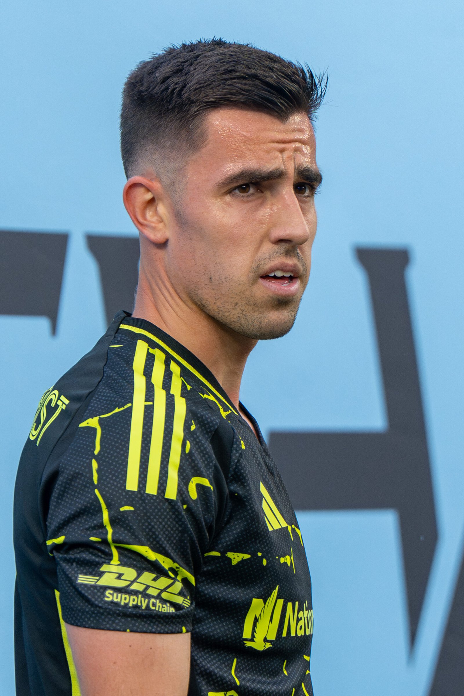 Columbus Crew midfielder Dylan Chambost in May 2026.