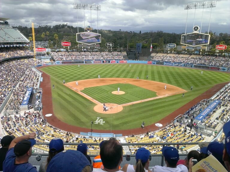 Dodger Stadium baseball field viewed from the upper deck on October 4, 2015, in a file photograph.