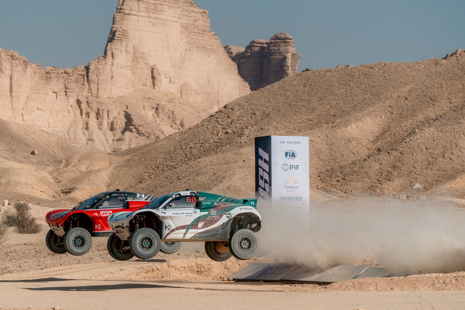 Extreme H racing cars at the inaugural FIA Extreme H World Cup in 2025.