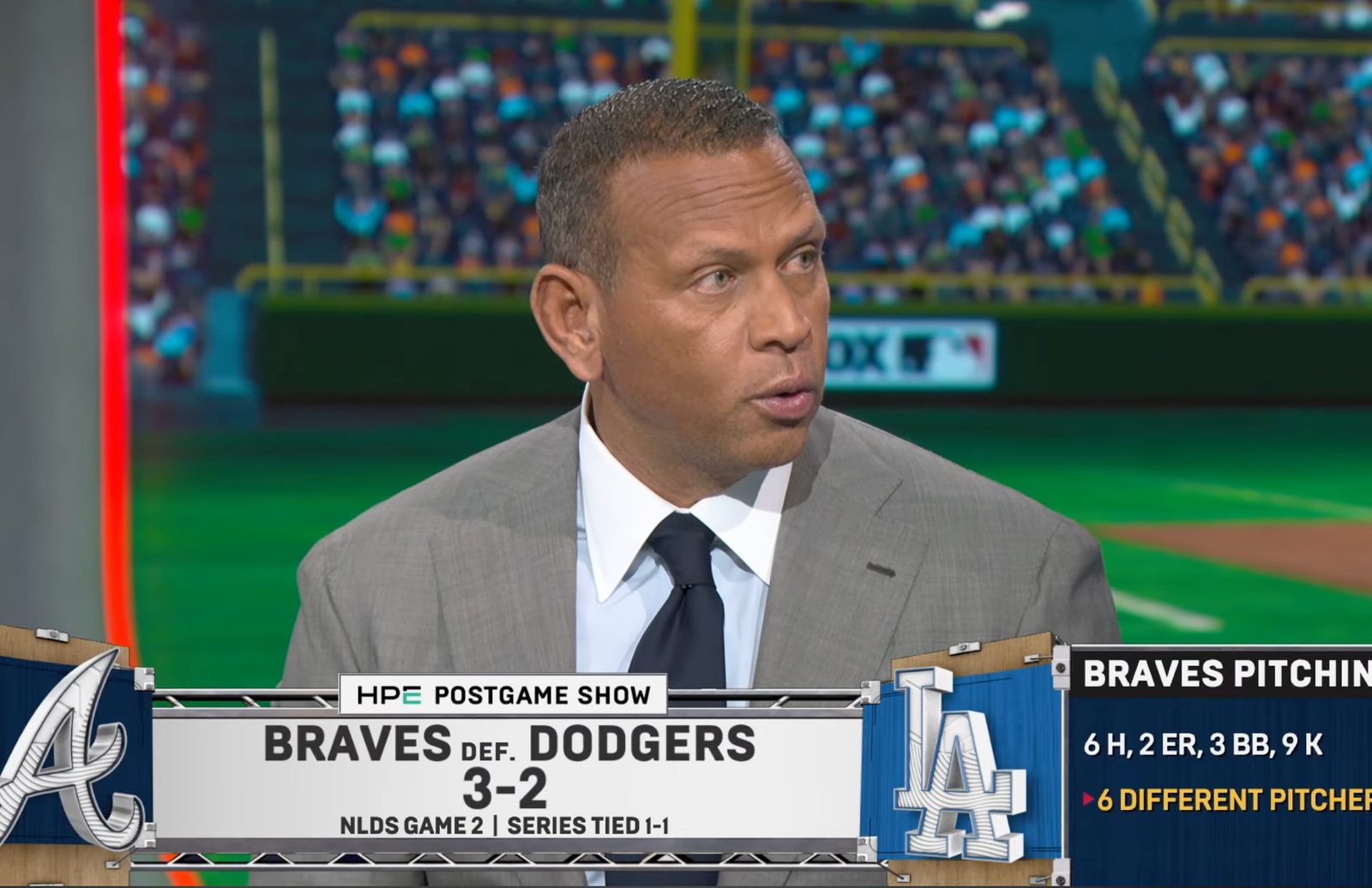 Alex Rodriguez speaking on FOX’s baseball postgame show.
