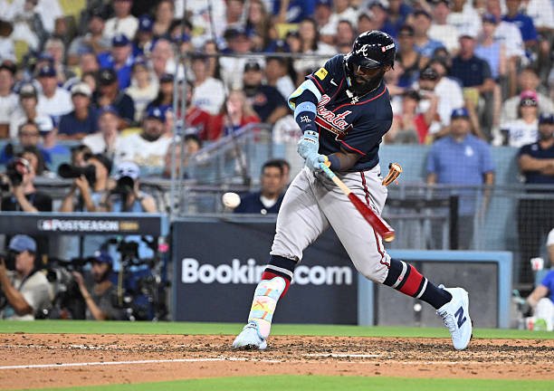 Michael Harris up to bat in the NLDS against the L.A. Dodgers