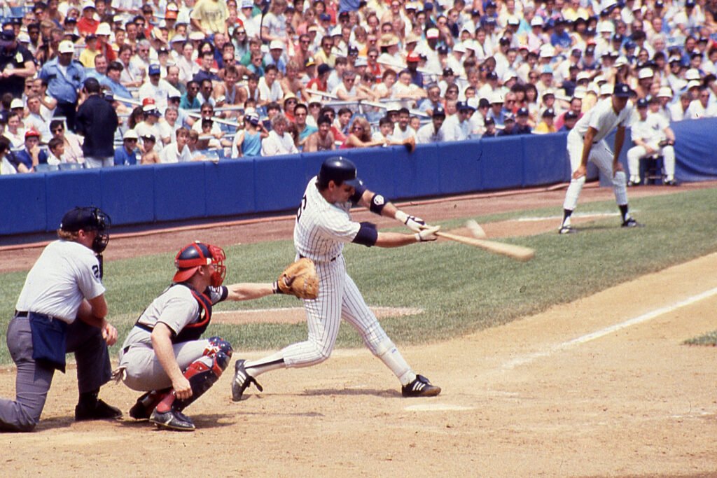 Jack Clark batting for the New York Yankees in September 1988.
