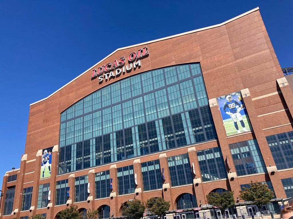Lucas Oil Stadium in Indianapolis in October 2024, file photograph.