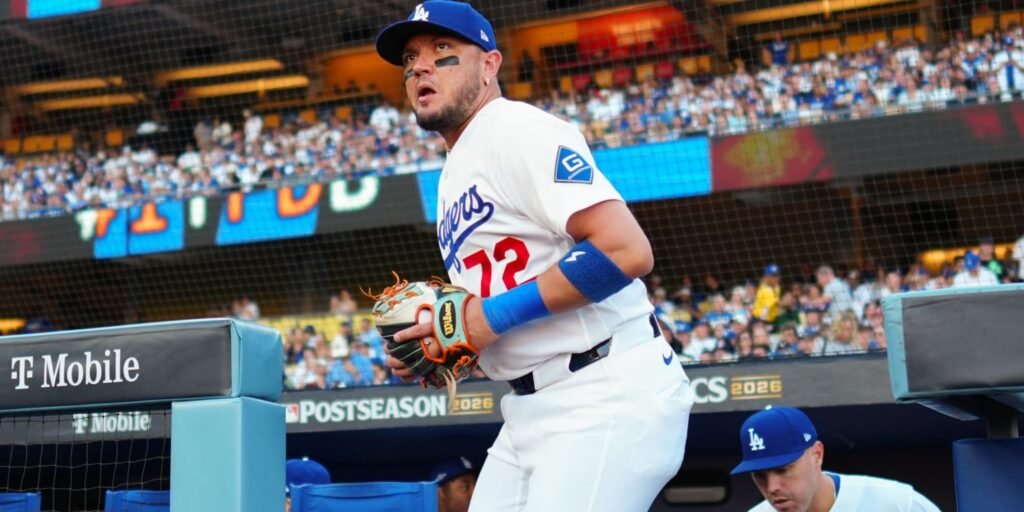 Miguel Rojas in a Los Angeles Dodgers uniform.