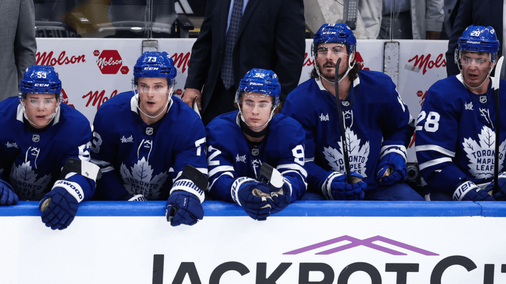 Gavin McKenna during a Toronto Maple Leafs game.