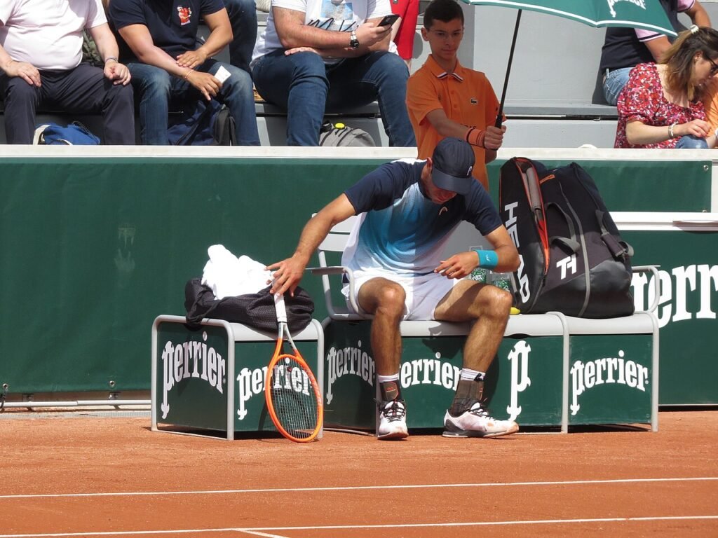 Nuno Borges playing during Roland Garros qualifying on May 16, 2022.