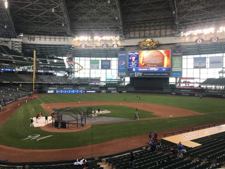 File photo of pregame batting practice at Miller Park in April 2018