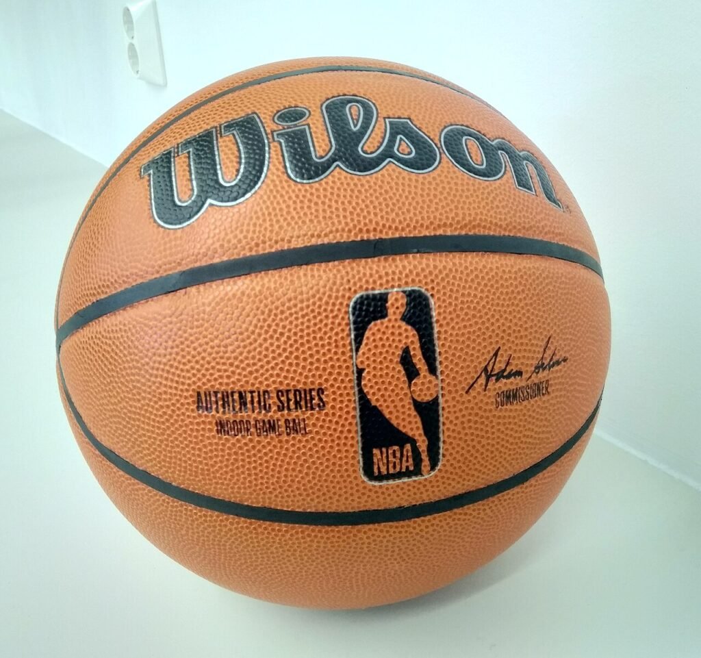 A Wilson NBA indoor basketball photographed in 2022