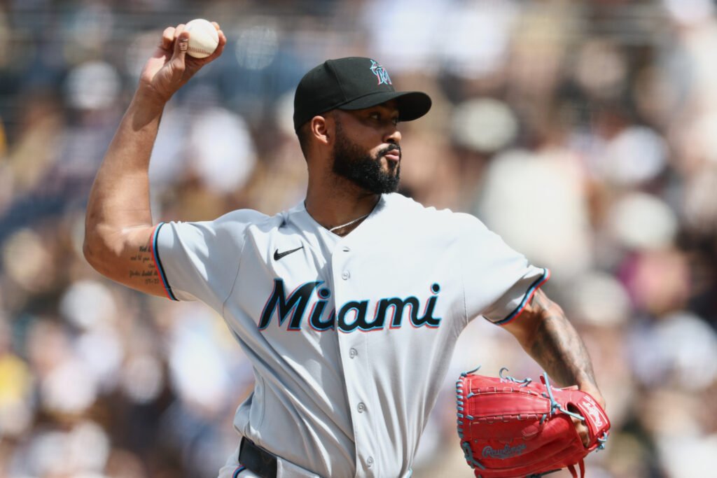 Sandy Alcantara pitching.