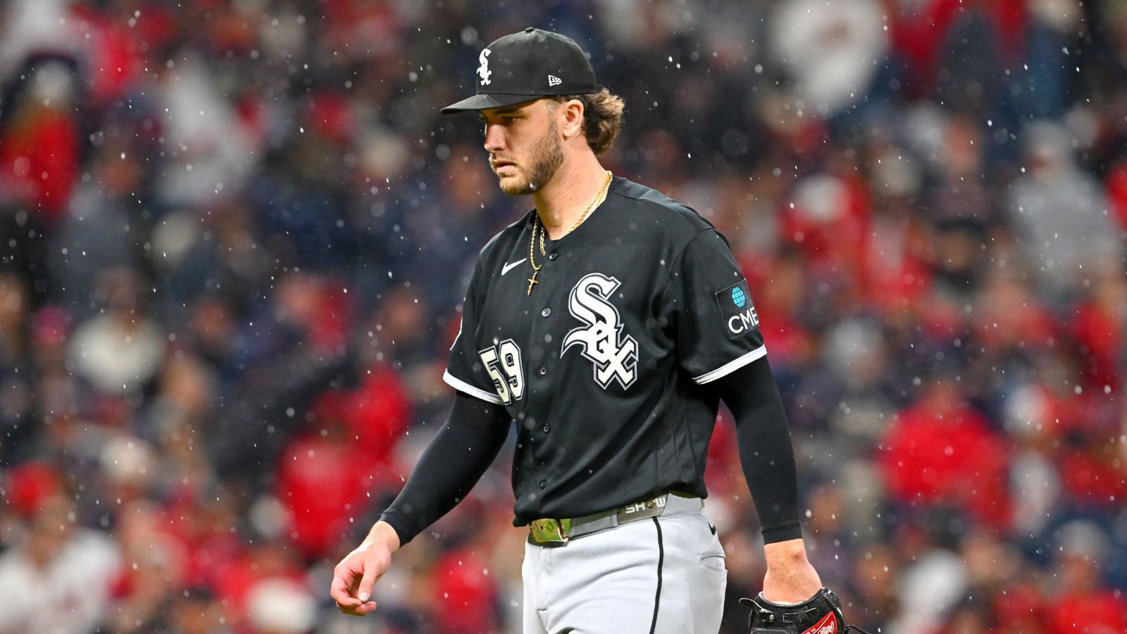 Sean Burke during White Sox–Guardians ALDS Game 5 at Progressive Field on October 10, 2026