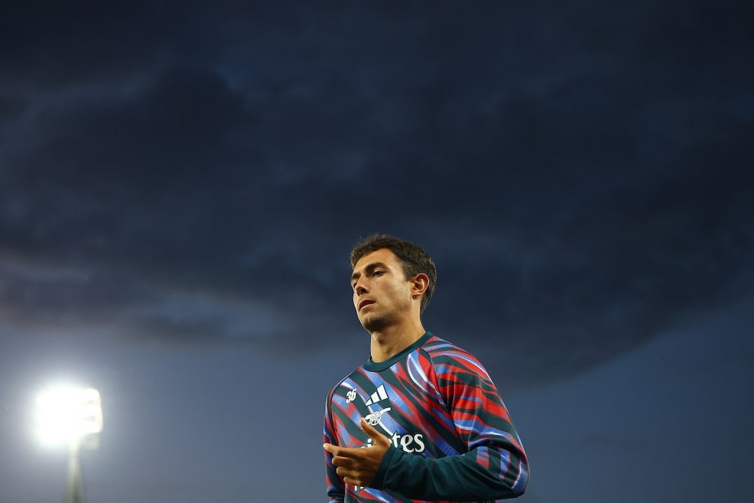 Martin Zubimendi during an Arsenal warm-up.