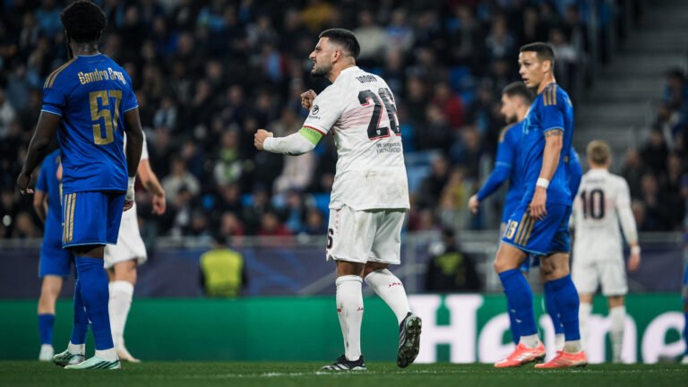 Deniz Undav in Stuttgart’s white kit during the Champions League match at Slovan Bratislava.