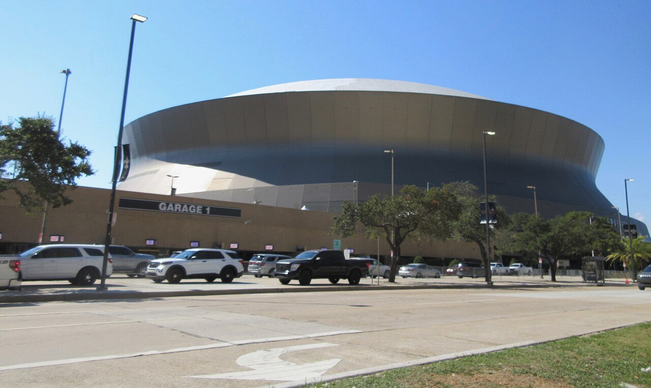 The exterior of the Caesars Superdome in New Orleans in October 2024.