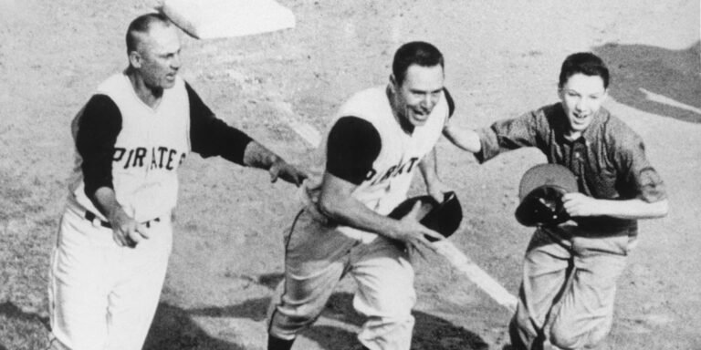 Bill Mazeroski in an archival World Series photograph.