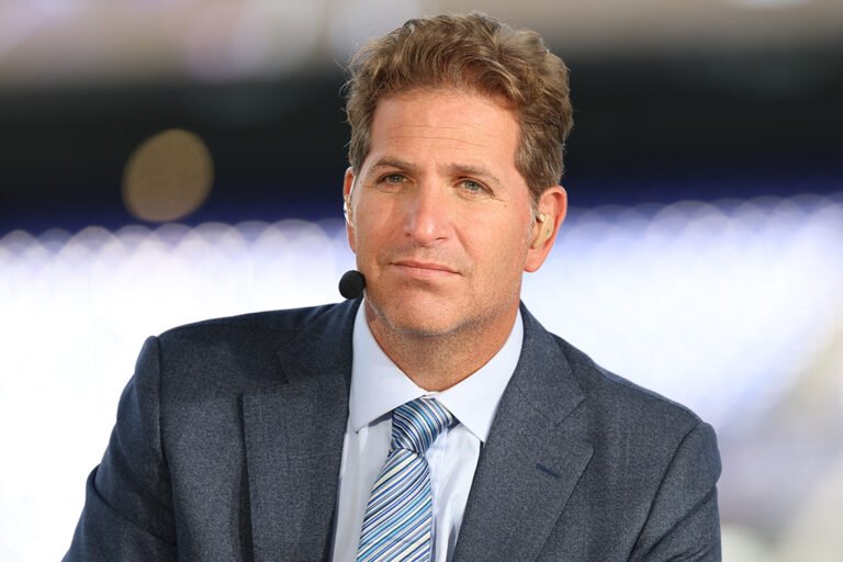 Peter Schrager sits on ESPN’s NFL Live set.