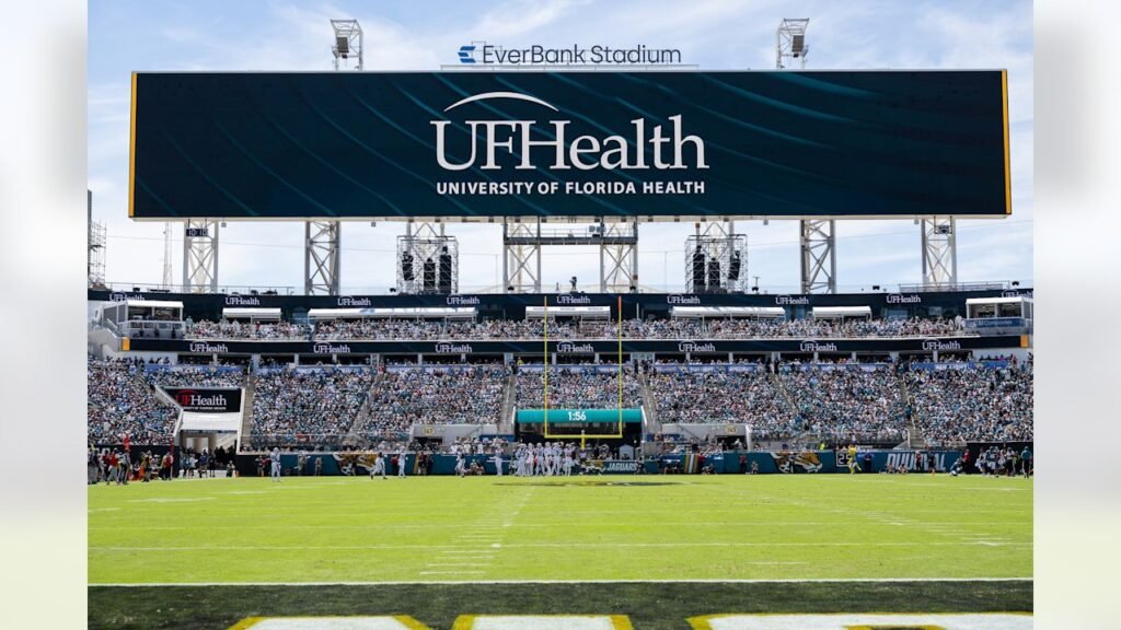 EverBank Stadium during the Jaguars’ 2026 home game against New England.