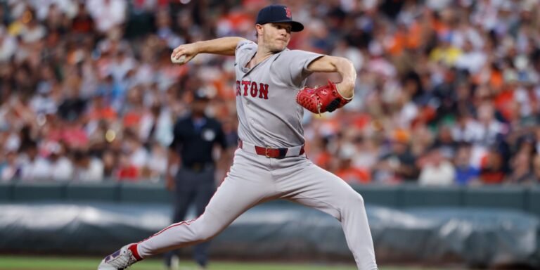 Sonny Gray throws a pitch for the Boston Red Sox.
