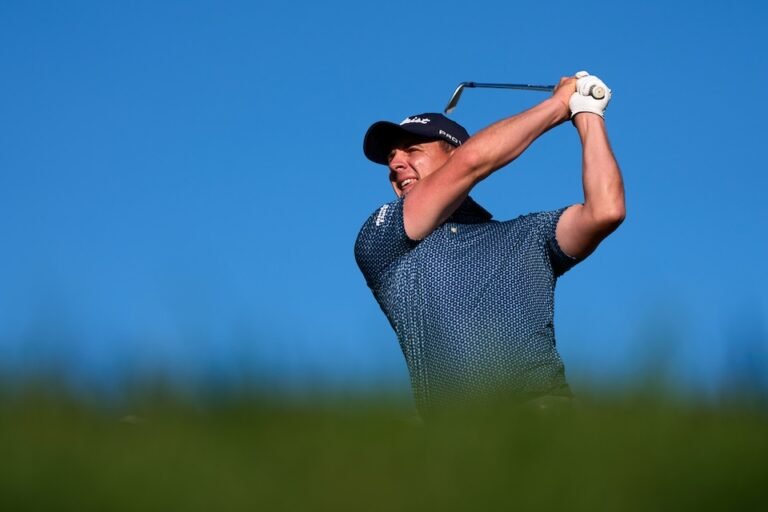 Grant Forrest swings at the Open de España.