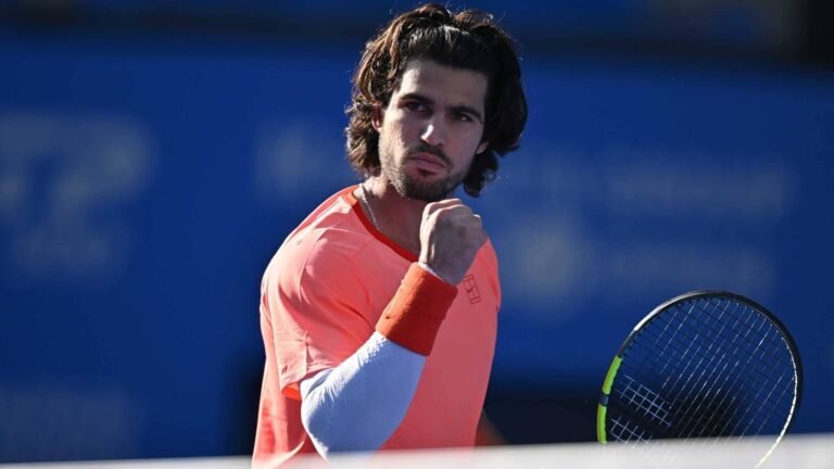Carlos Alcaraz on court in the ATP’s Shanghai draw photograph.