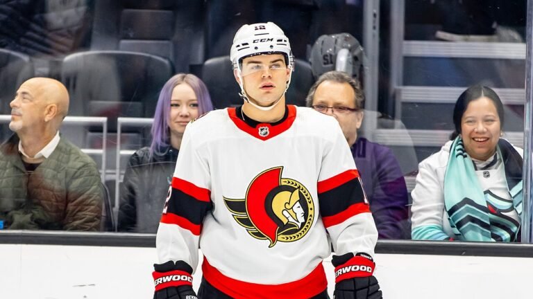 Alex DeBrincat during his Ottawa tenure in March 2023.