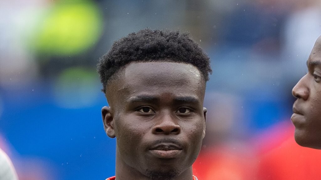 Bukayo Saka with England in June 2026.